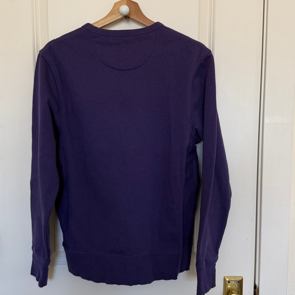 League TCU Embroidery Horned Frogs Purple Crewneck Sweatshirt - Picture 7 of 7